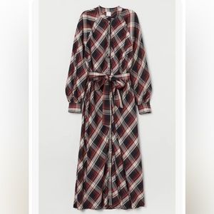 H&M plaid tie dress